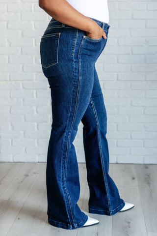 Mavis High Rise Side Seam Detail Flare Jeans - 1985 the VAULT Boutique