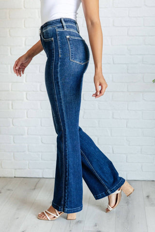 Mavis High Rise Side Seam Detail Flare Jeans - 1985 the VAULT Boutique