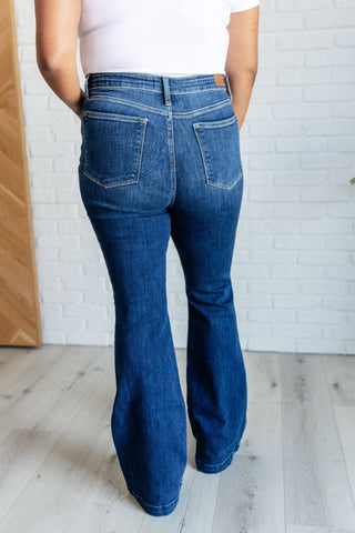 Mavis High Rise Side Seam Detail Flare Jeans - 1985 the VAULT Boutique