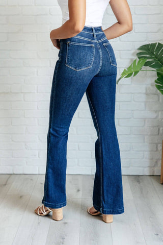 Mavis High Rise Side Seam Detail Flare Jeans - 1985 the VAULT Boutique