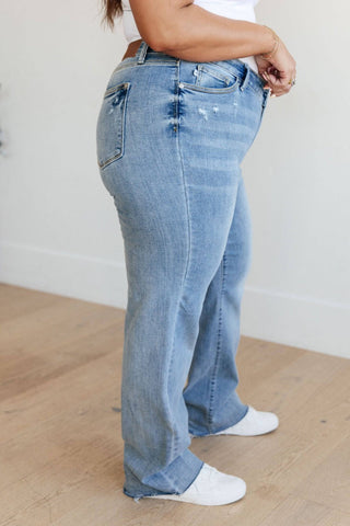 Mildred High Rise V Front Waistband Straight Jeans - 1985 the VAULT Boutique