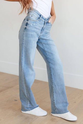 Mildred High Rise V Front Waistband Straight Jeans - 1985 the VAULT Boutique