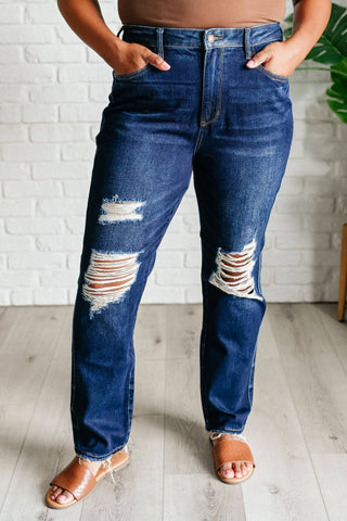 Montana High Rise Rigid Magic Distressed Straight Jeans - 1985 the VAULT Boutique