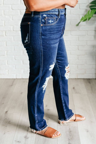 Montana High Rise Rigid Magic Distressed Straight Jeans - 1985 the VAULT Boutique