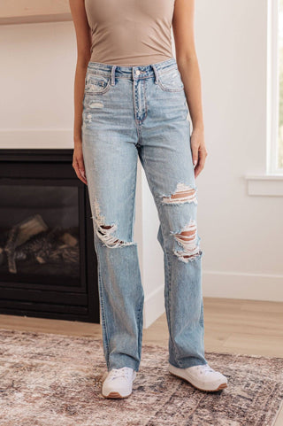 Ramona High Rise Rigid Magic Destroyed Straight Jeans - 1985 the VAULT Boutique