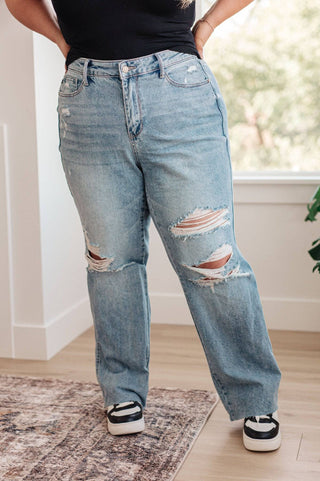 Ramona High Rise Rigid Magic Destroyed Straight Jeans - 1985 the VAULT Boutique