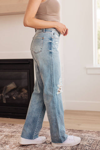 Ramona High Rise Rigid Magic Destroyed Straight Jeans - 1985 the VAULT Boutique