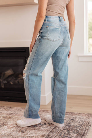 Ramona High Rise Rigid Magic Destroyed Straight Jeans - 1985 the VAULT Boutique