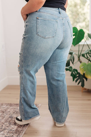 Ramona High Rise Rigid Magic Destroyed Straight Jeans - 1985 the VAULT Boutique