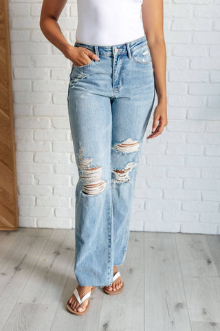 Ramona High Rise Rigid Magic Destroyed Straight Jeans - 1985 the VAULT Boutique