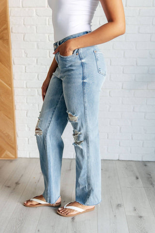 Ramona High Rise Rigid Magic Destroyed Straight Jeans - 1985 the VAULT Boutique