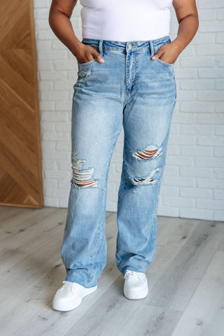 Ramona High Rise Rigid Magic Destroyed Straight Jeans - 1985 the VAULT Boutique