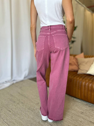 RFM Full Size High Rise Garment Dye Wide Leg Jeans - 1985 the VAULT Boutique