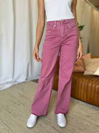 RFM Full Size High Rise Garment Dye Wide Leg Jeans - 1985 the VAULT Boutique