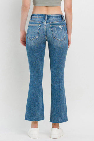 Vervet by Flying Monkey Full Size Mid Rise Distressed Cropped Flare Jeans - 1985 the VAULT Boutique