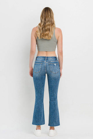 Vervet by Flying Monkey Full Size Mid Rise Distressed Cropped Flare Jeans - 1985 the VAULT Boutique