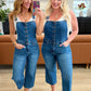 Priscilla High Rise Crop Wide Leg Denim Overalls - 1985 the VAULT Boutique