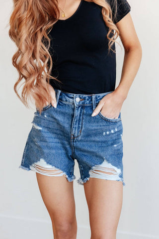 Samantha High Rise Rigid Magic Distressed Cutoff Shorts - 1985 the VAULT Boutique