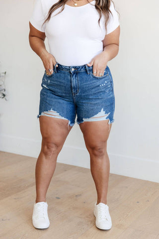 Samantha High Rise Rigid Magic Distressed Cutoff Shorts - 1985 the VAULT Boutique