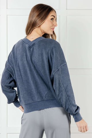 Rep Ready Mineral Wash French Terry Pullover in Blue - 1985 the VAULT Boutique