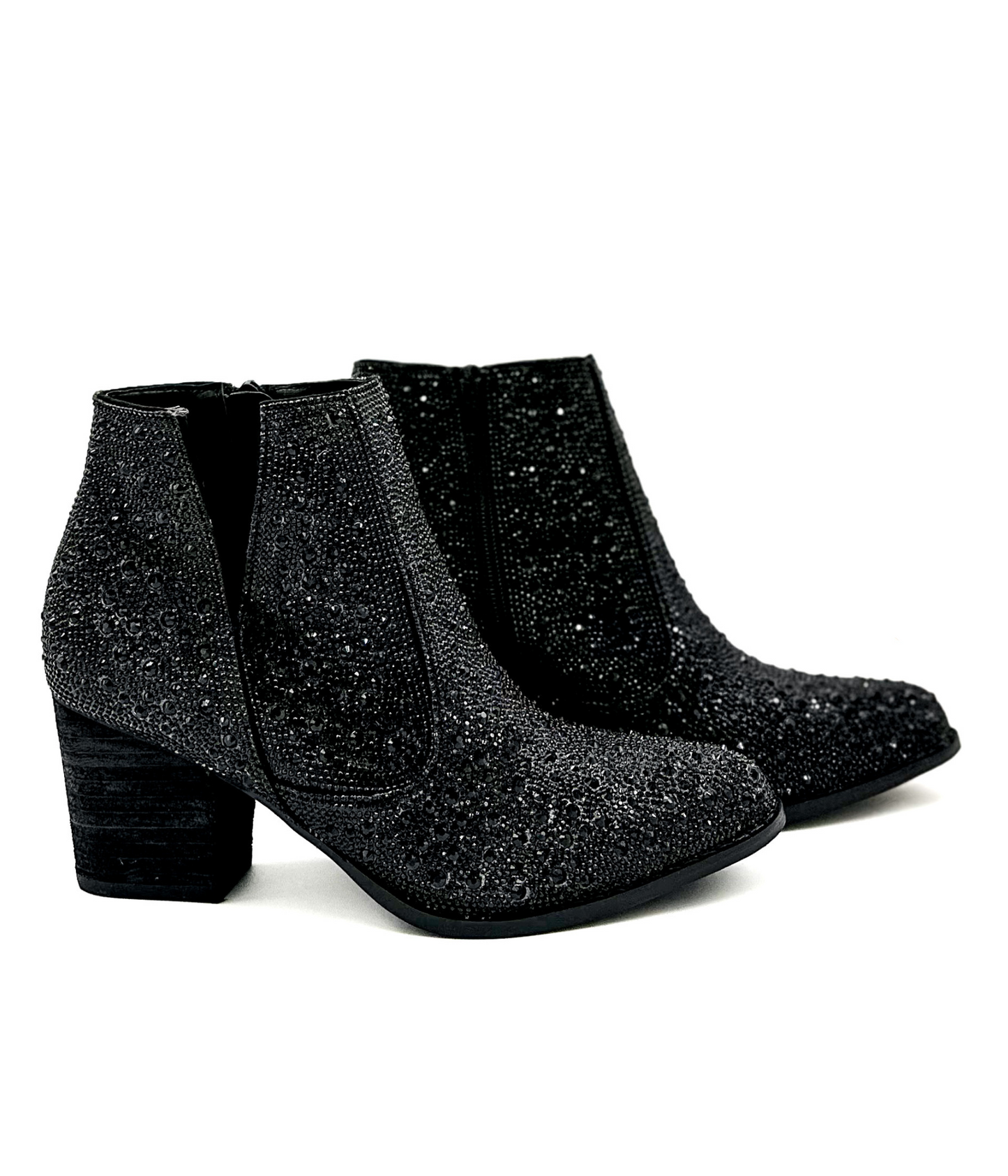 Shine Star Rhinestone Bootie in Black - 1985 the VAULT Boutique