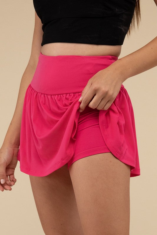 Wide Band Tennis Skirt with Zippered Back Pocket - 1985 the VAULT Boutique