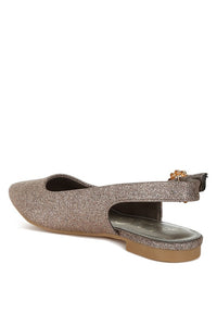 Giora Glitter Slingback Flat Sandals - 1985 the VAULT Boutique