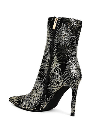 Oleander Sequin Embellished Stiletto Boots - 1985 the VAULT Boutique