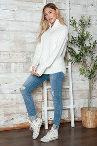 Half Zip Long Sleeve Knit Top - 1985 the VAULT Boutique