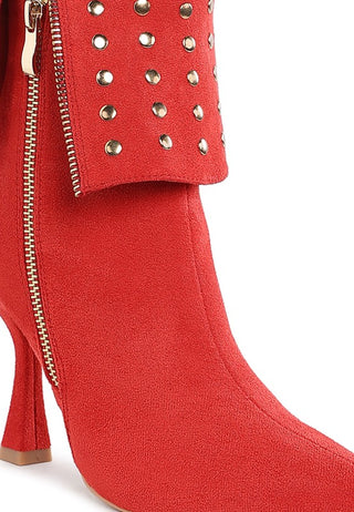 Piccini Stud Embellished Foldover Heel Boots - 1985 the VAULT Boutique