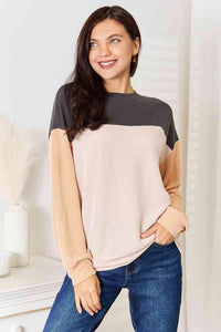 Double Take Color Block Dropped Shoulder T-Shirt - Happily Ever Atchison Shop Co.