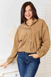 Double Take Long Sleeve Dropped Shoulder Jacket - Happily Ever Atchison Shop Co.