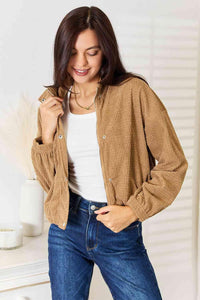 Double Take Long Sleeve Dropped Shoulder Jacket - Happily Ever Atchison Shop Co.