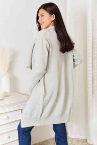 Double Take Open Front Duster Cardigan with Pockets - Happily Ever Atchison Shop Co.