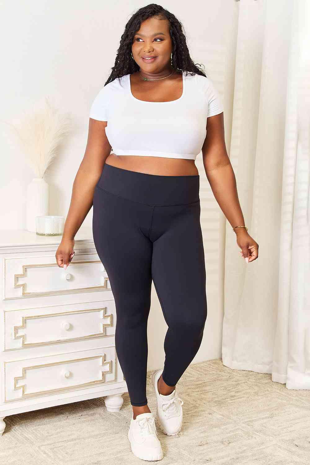 Double Take Wide Waistband Sports Leggings - Happily Ever Atchison Shop Co.