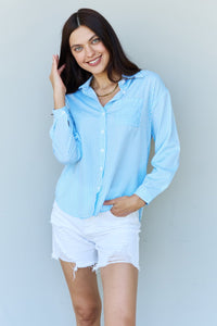 Doublju She Means Business Striped Button Down Shirt Top - Happily Ever Atchison Shop Co.