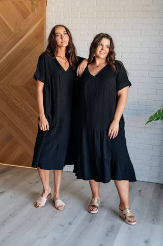 Always Learning Dolman Sleeve Dress in Black - 1985 the VAULT Boutique