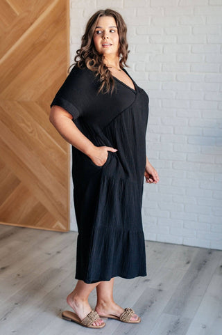 Always Learning Dolman Sleeve Dress in Black - 1985 the VAULT Boutique