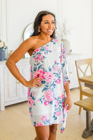 Forever Smitten Floral One Shoulder Dress - 1985 the VAULT Boutique