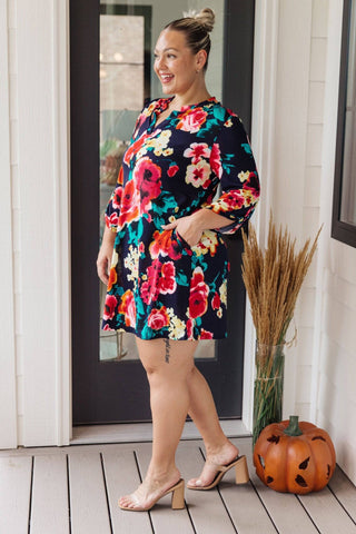 Moonlit Garden Floral Mini Dress - 1985 the VAULT Boutique