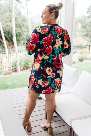 Moonlit Garden Floral Mini Dress - 1985 the VAULT Boutique