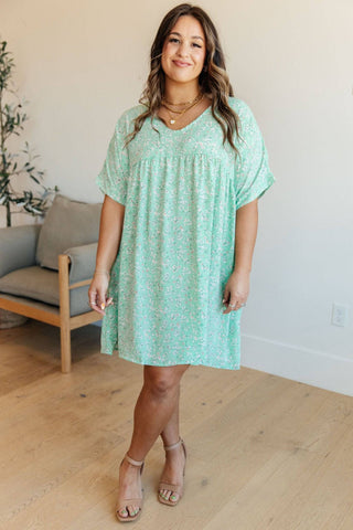 Rodeo Lights Dolman Sleeve Dress in Mint Floral - 1985 the VAULT Boutique