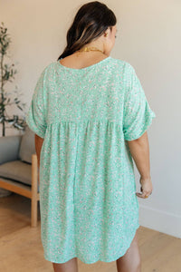 Rodeo Lights Dolman Sleeve Dress in Mint Floral - 1985 the VAULT Boutique