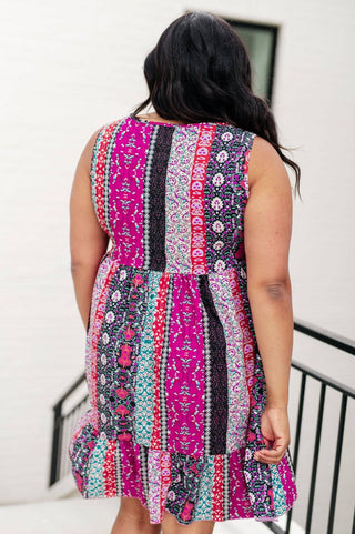 That's So Boho Mixed Print Sleeveless Dress - 1985 the VAULT Boutique