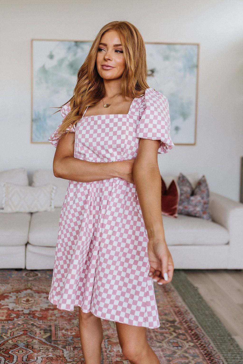 The Moment Checkered Babydoll Dress - 1985 the VAULT Boutique