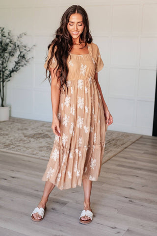 Trusting My Intuition Balloon Sleeve Dress in Camel - 1985 the VAULT Boutique