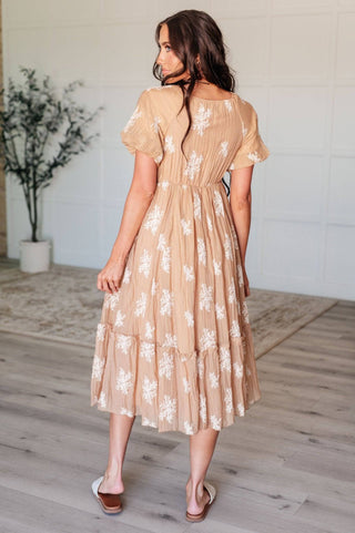 Trusting My Intuition Balloon Sleeve Dress in Camel - 1985 the VAULT Boutique