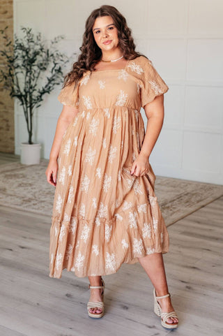 Trusting My Intuition Balloon Sleeve Dress in Camel - 1985 the VAULT Boutique