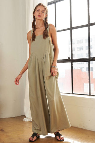 ADORA Square Neck Wide Leg Overalls with Pockets - 1985 the VAULT Boutique