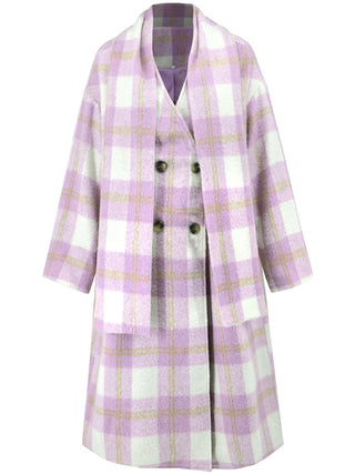 Plaid Button Up Long Sleeve Coat - 1985 the VAULT Boutique